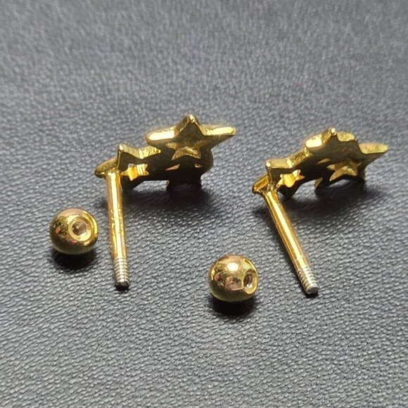 Golden‎ Star Cluster Stud Earrings With Screw Back (NWOT) - Picture 4 of 6